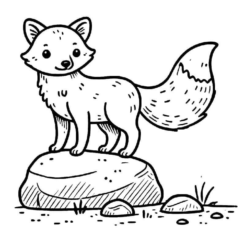 Una Volpe Piccola da colorare