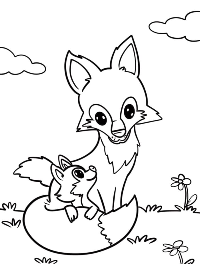 Una Volpe da colorare