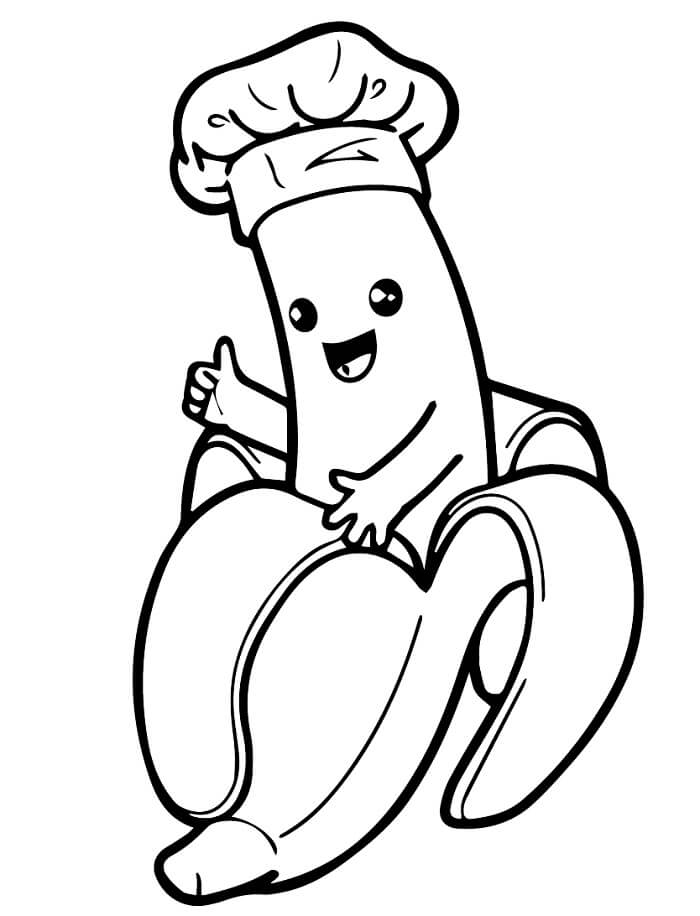 Una banana molto carina da colorare