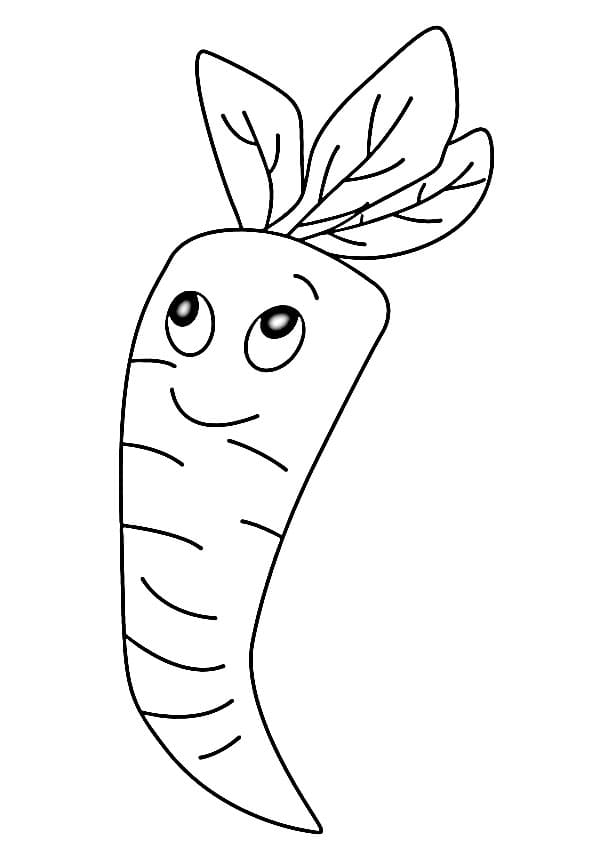 Una carota carina da colorare