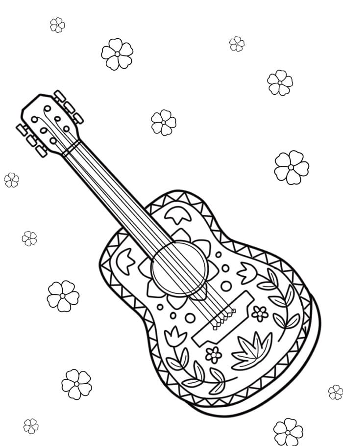 Chitarra da colorare