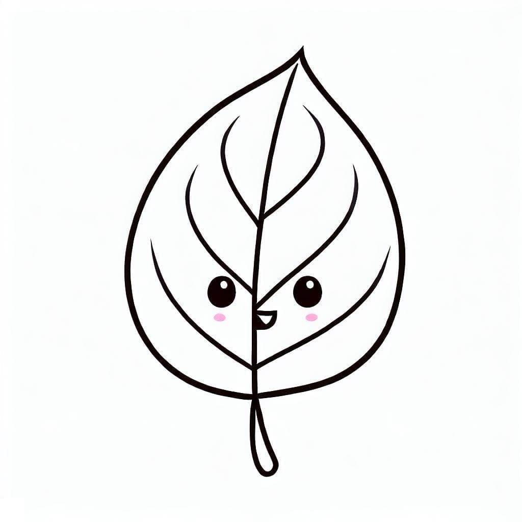 Una foglia carina da colorare