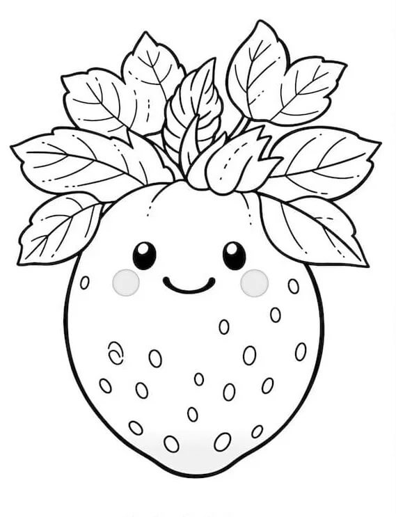 Una fragola carina da colorare