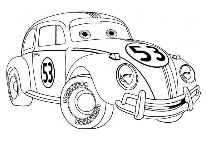 Un'auto dei cartoni animati da colorare