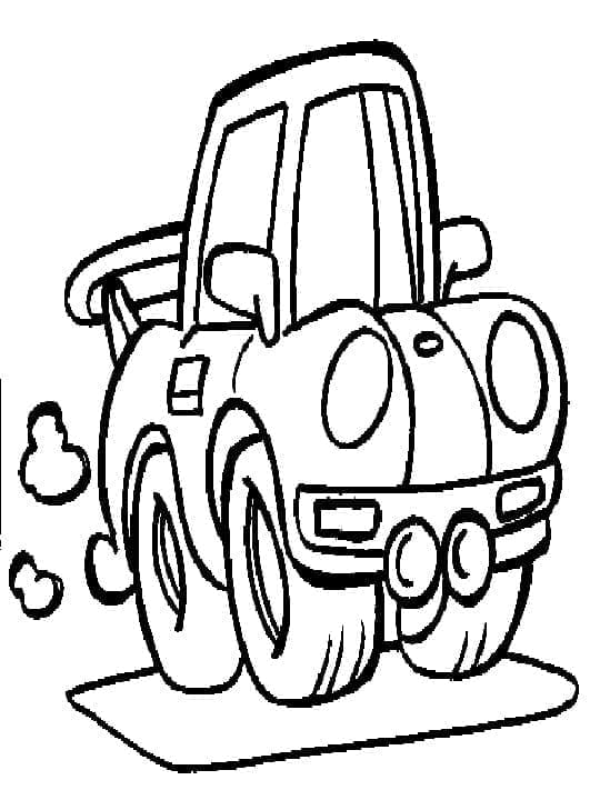 Un'auto divertente da colorare