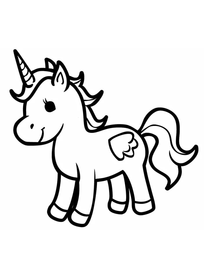 Unicorno Molto Carino da colorare