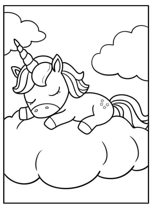 Unicorno Semplice da colorare