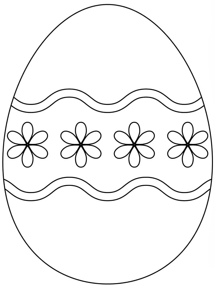 Uovo di Pasqua Semplice da colorare