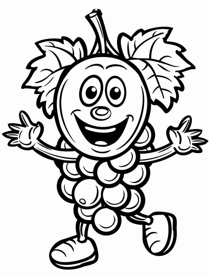 Uva Facile da colorare