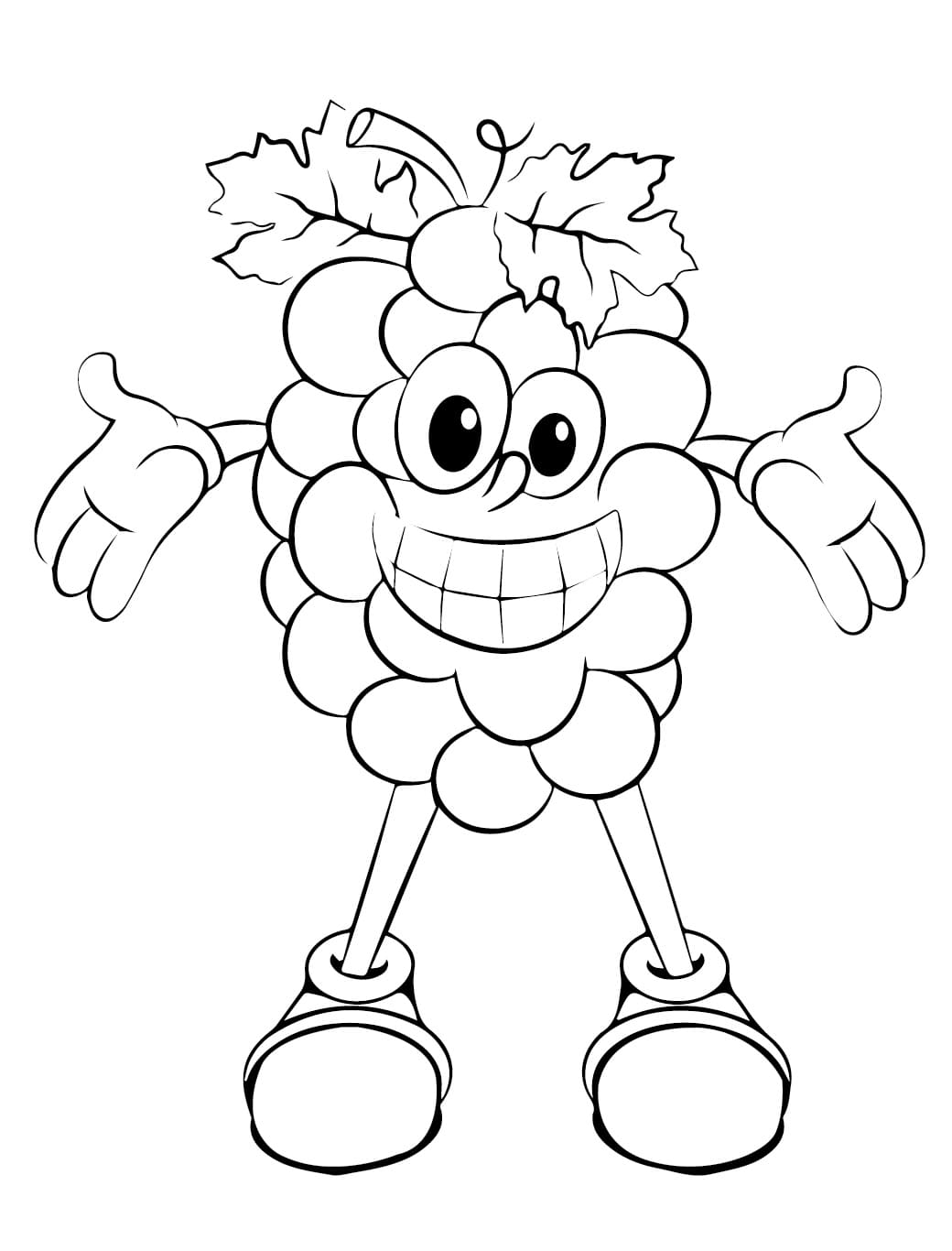 Uva dei cartoni animati da colorare