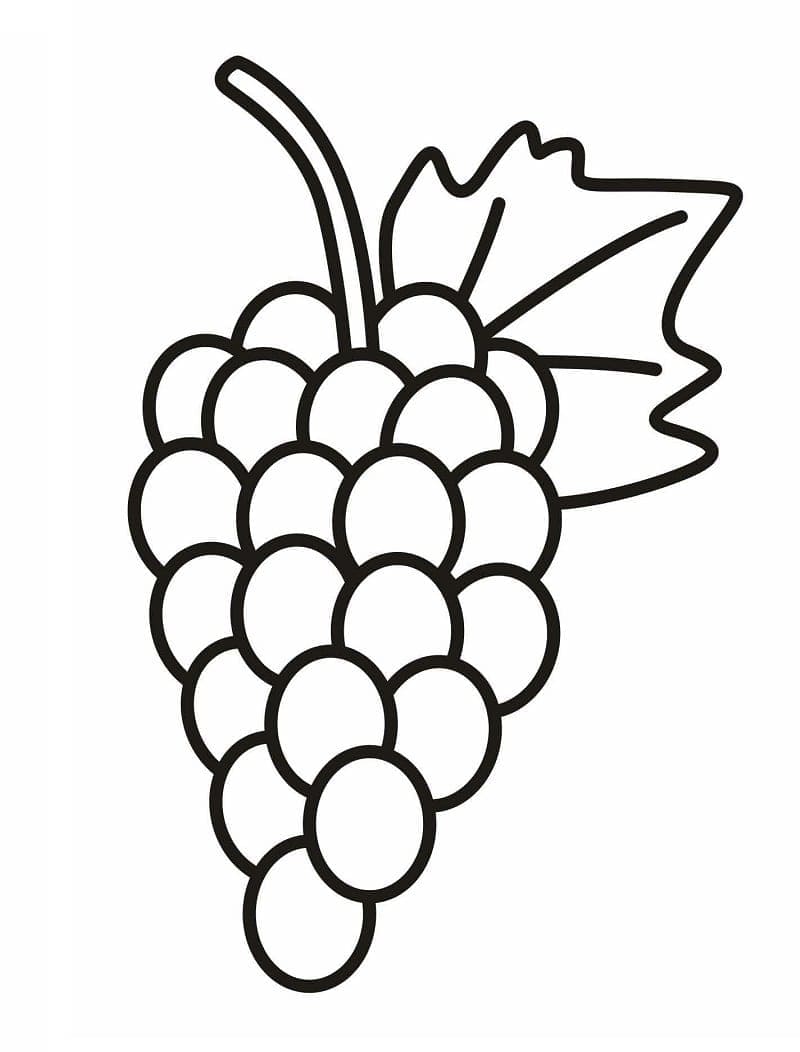 Uva per Bambini di 1 Anno da colorare