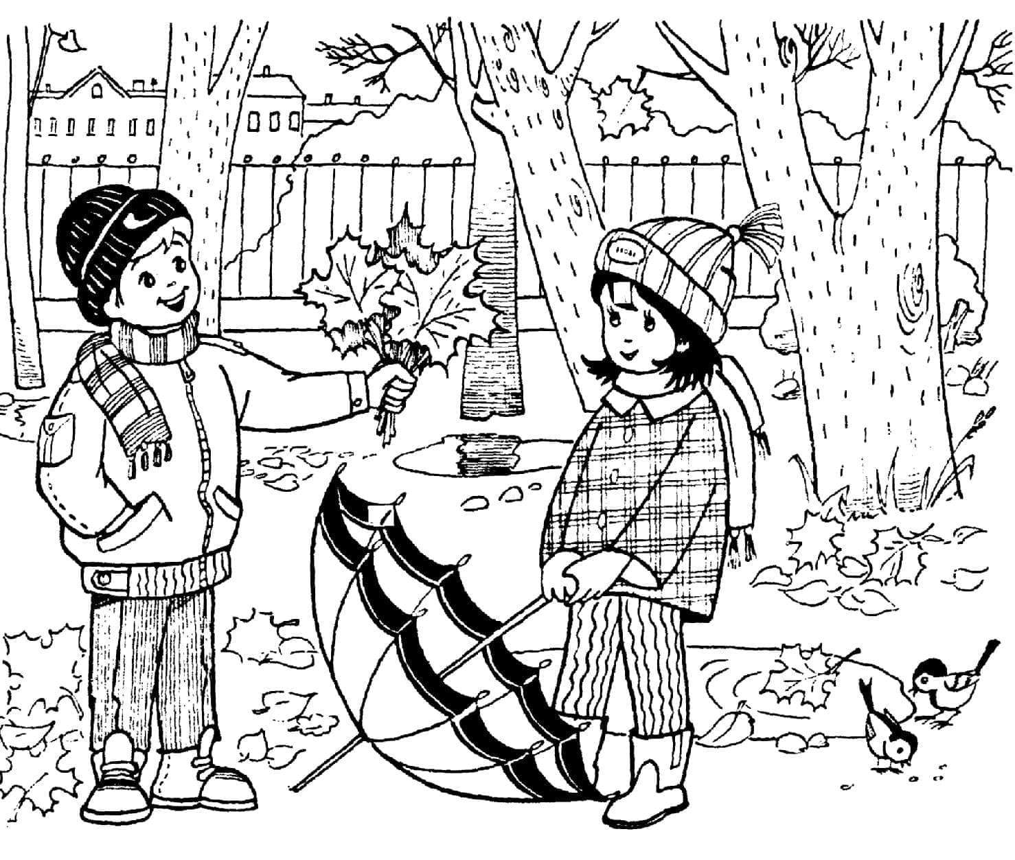 Vacanza Autunnale da colorare