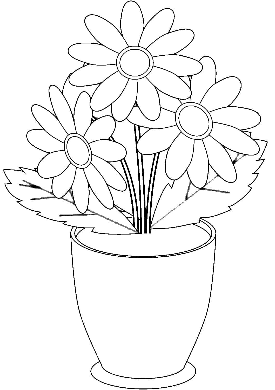 Vaso di Fiori Stampabile da colorare