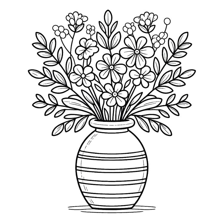 Vaso di Fiori da colorare