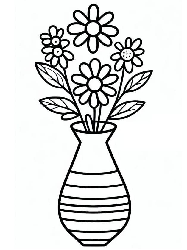 Vaso di fiori (2) da colorare