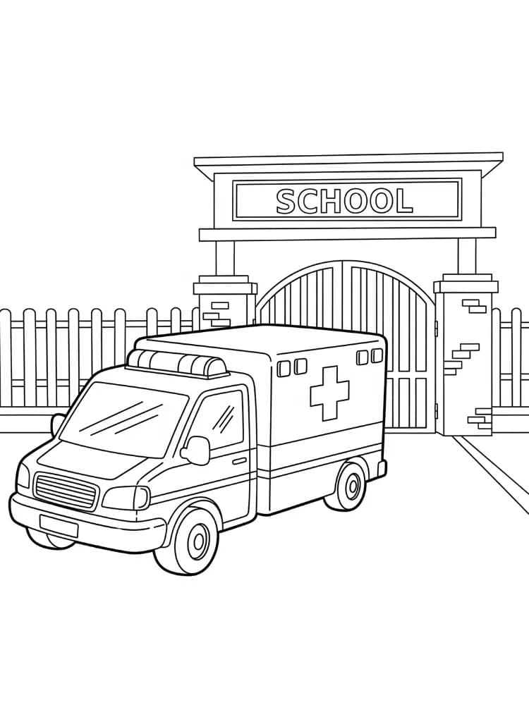 Veicolo Ambulanza da colorare
