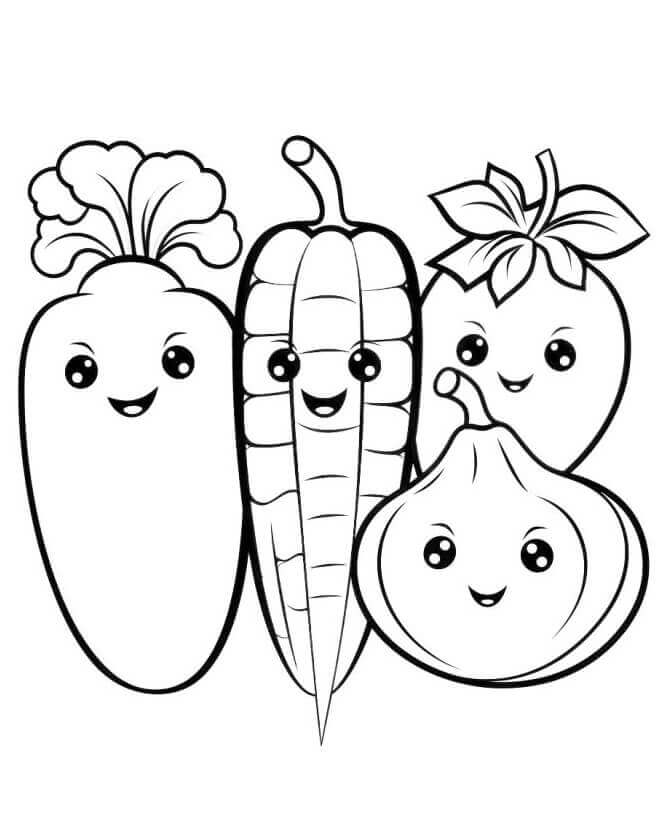 Verdura Fresca da colorare