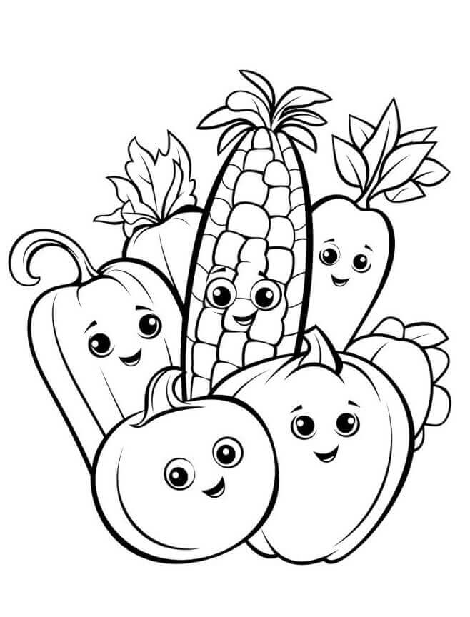 Verdura Semplice da colorare