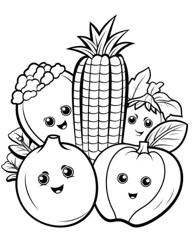 Verdura Stampabile Gratuita da colorare