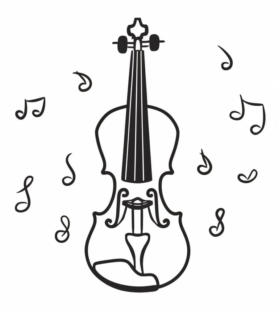 Violino bella da colorare