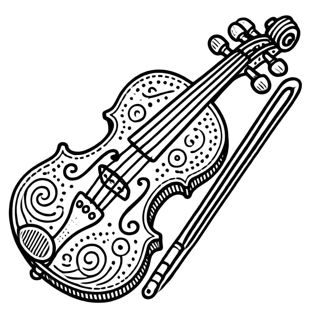 Violino per bambini di 3 anni da colorare