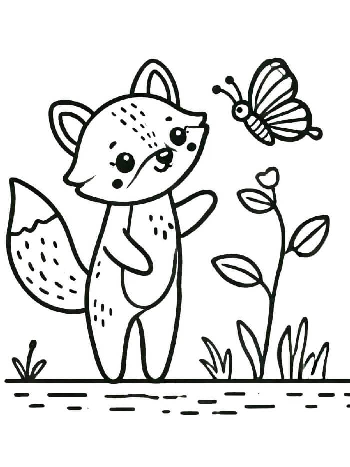 Volpe Gratuita da Stampare da colorare