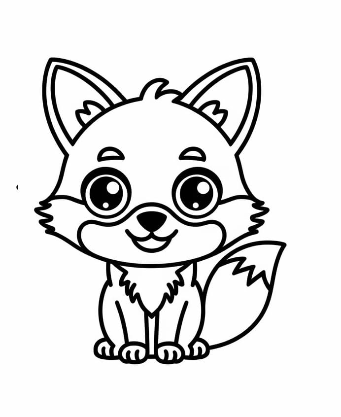 Volpe per Bambini di 1 Anno da colorare
