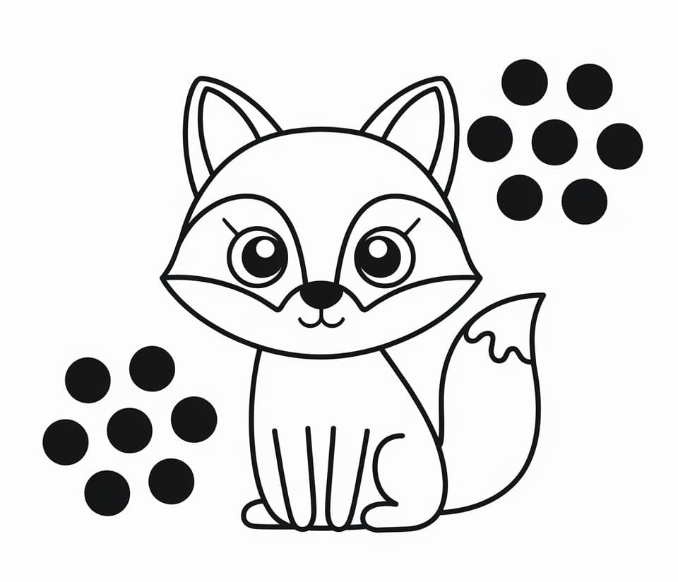 Volpe per Bambini di 3 Anni da colorare