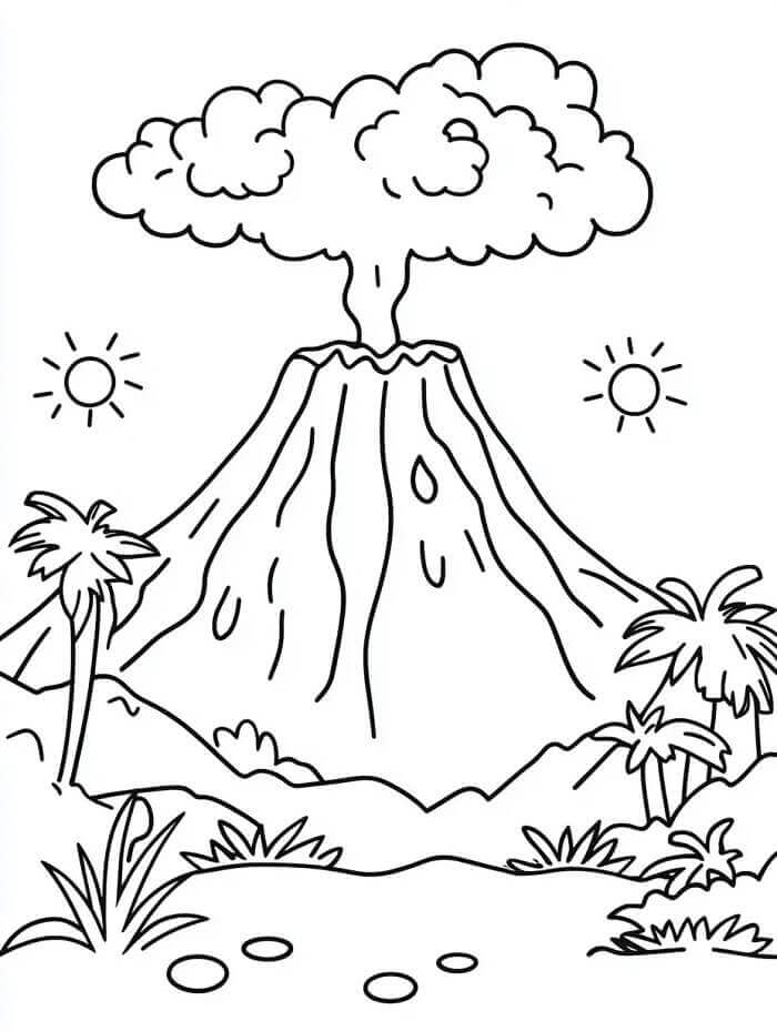 Vulcano Base da colorare