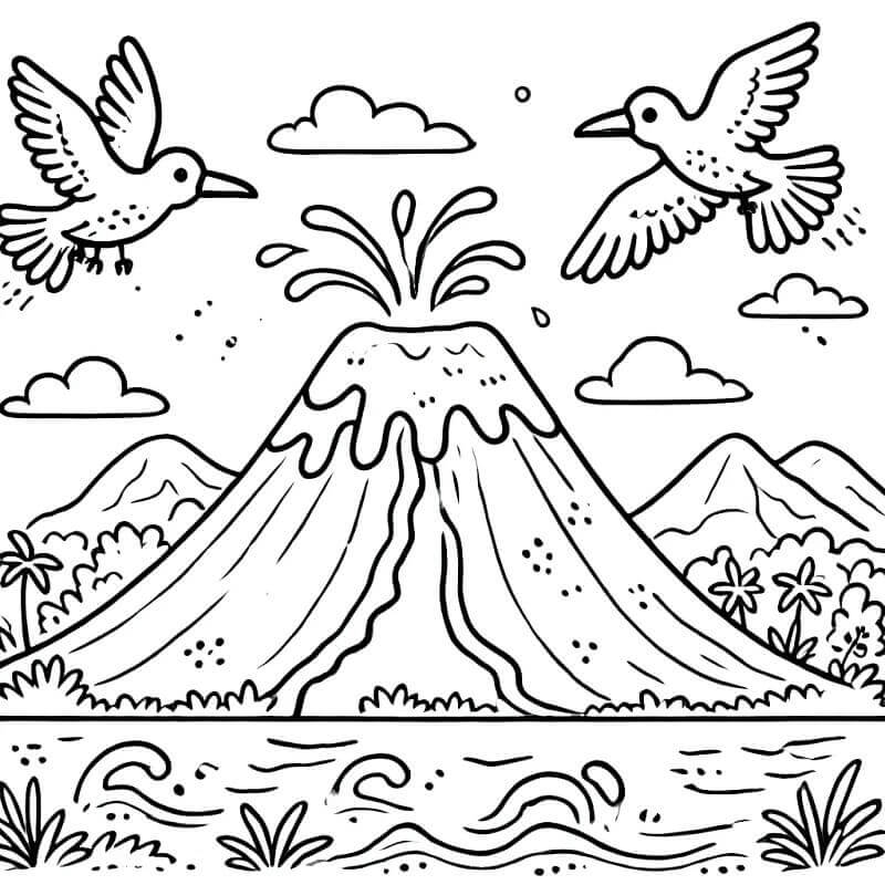 Vulcano Gratuito da Stampare da colorare