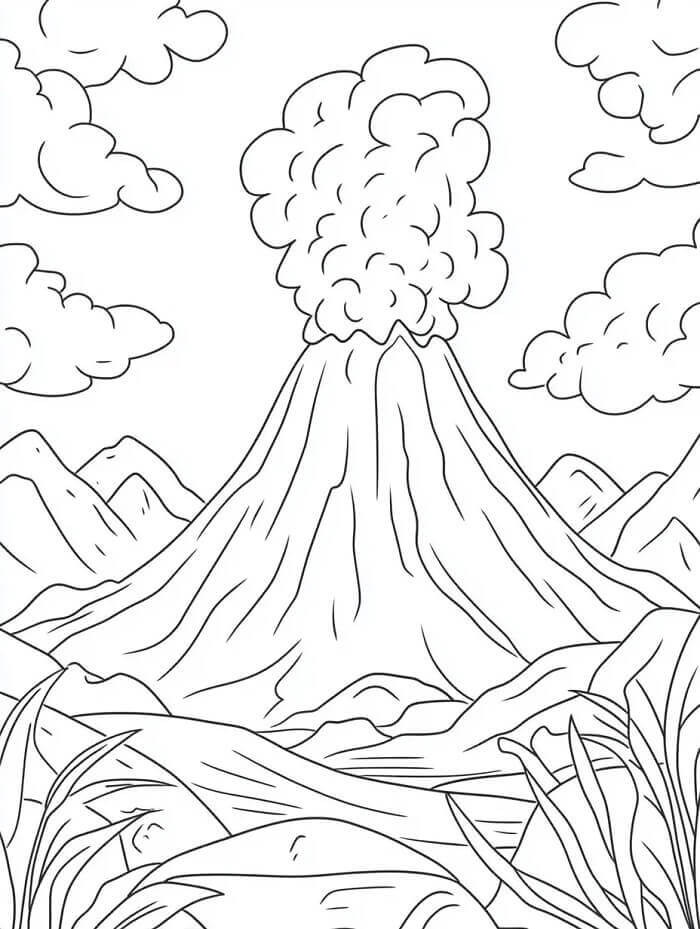 Vulcano Gratuito da colorare