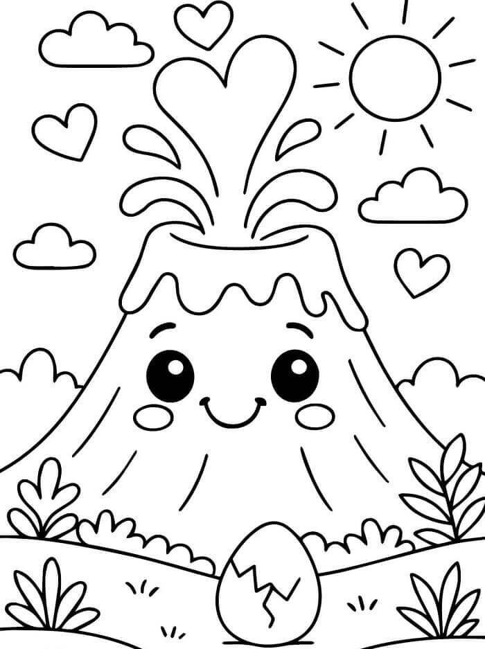 Vulcano Meraviglioso da colorare