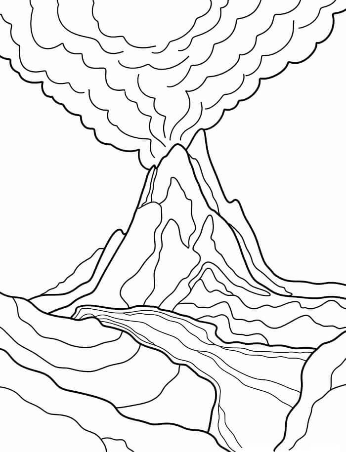 Vulcano Molto Bellissimo da colorare