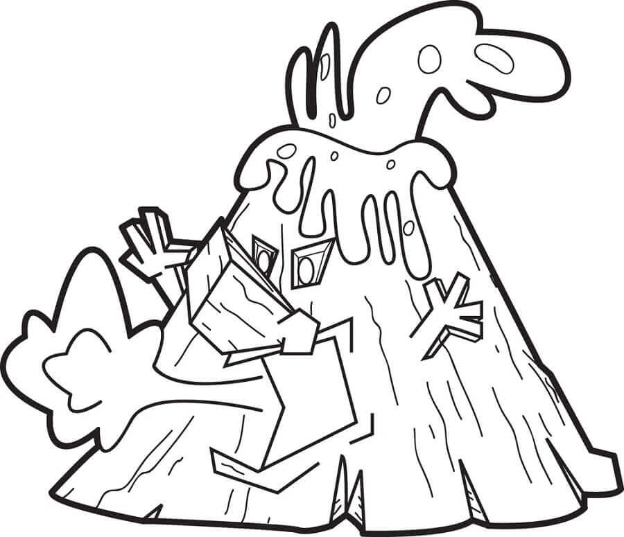 Vulcano Piacevole da colorare