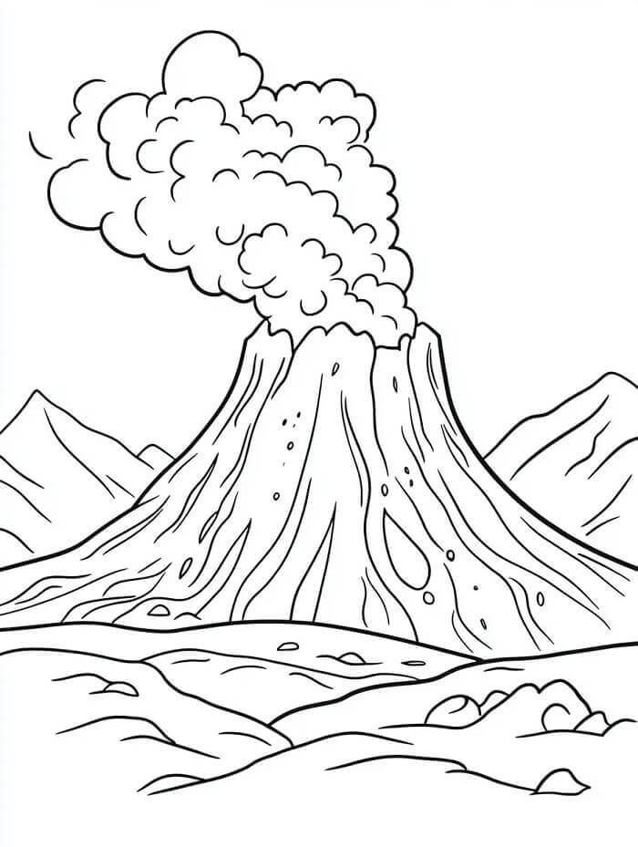 Vulcano Stampabile da colorare
