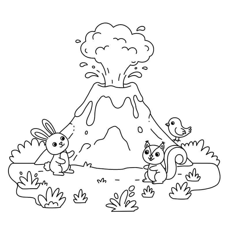 Vulcano a Costo Zero da colorare