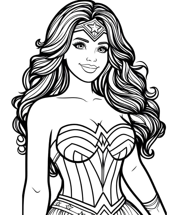 Wonder Woman per Bambini di 2 Anni da colorare