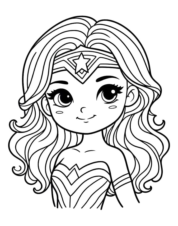 Wonder Woman per Bambini di 5 Anni da colorare