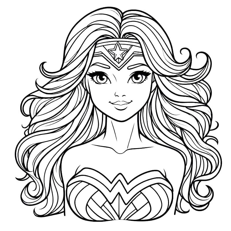 Wonder Woman per Bambini di 6 Anni da colorare