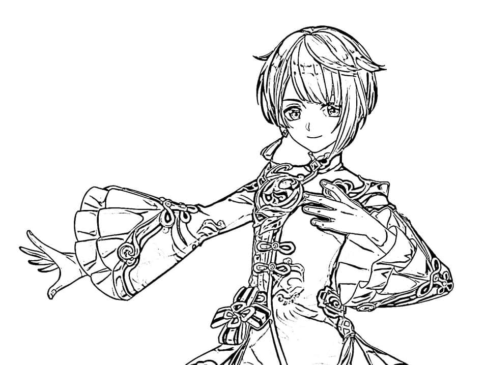 Xiangling di Genshin Impact da colorare