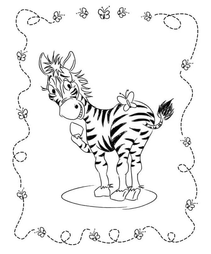 Zebra Stampabile per Bambini da colorare