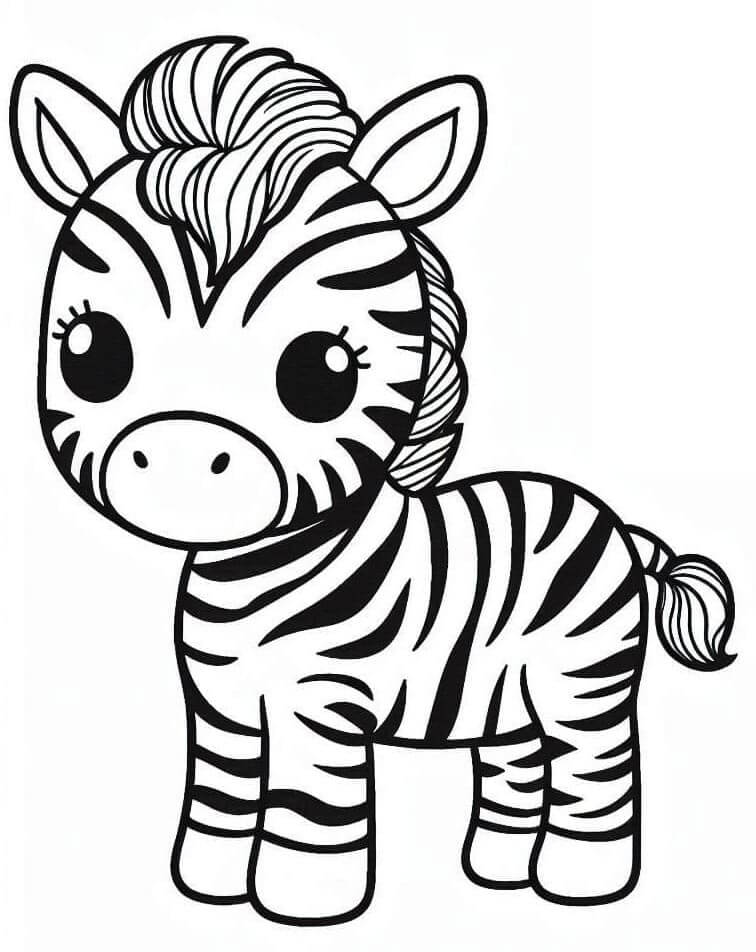 Zebra per Bambini di 2 Anni da colorare