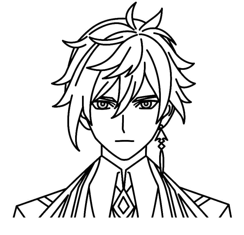 Zhongli di Genshin Impact da colorare