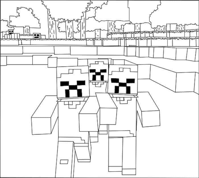 Zombi di Minecraft da colorare