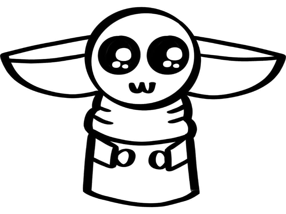 Adorabile Baby Yoda Stampabile da colorare