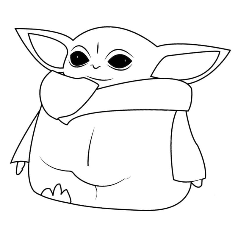 Baby Yoda Gratis Stampabile da colorare
