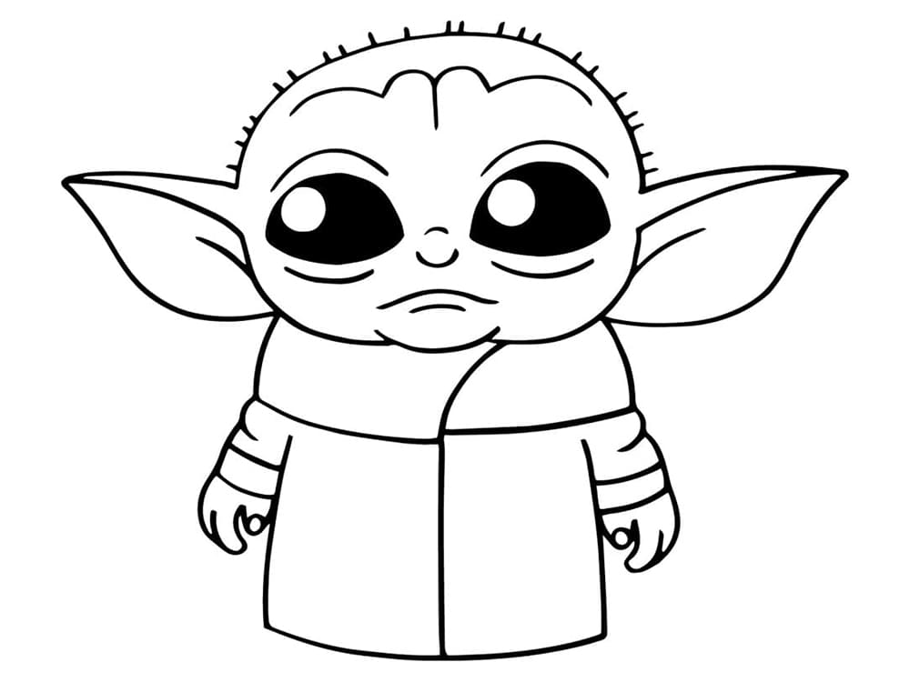 Baby Yoda Triste Stampabile da colorare