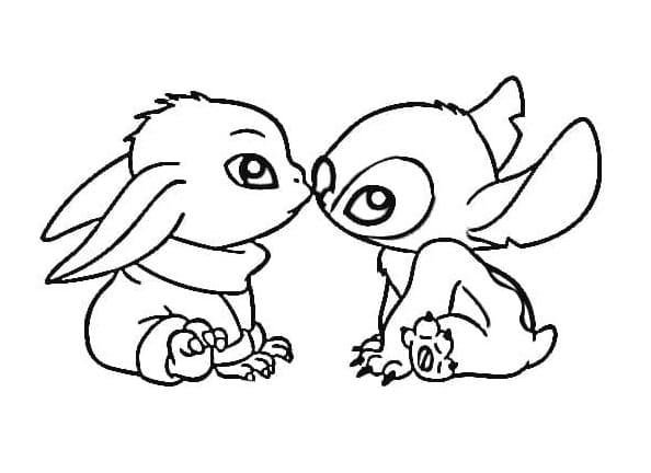 Baby Yoda e Stitch da colorare