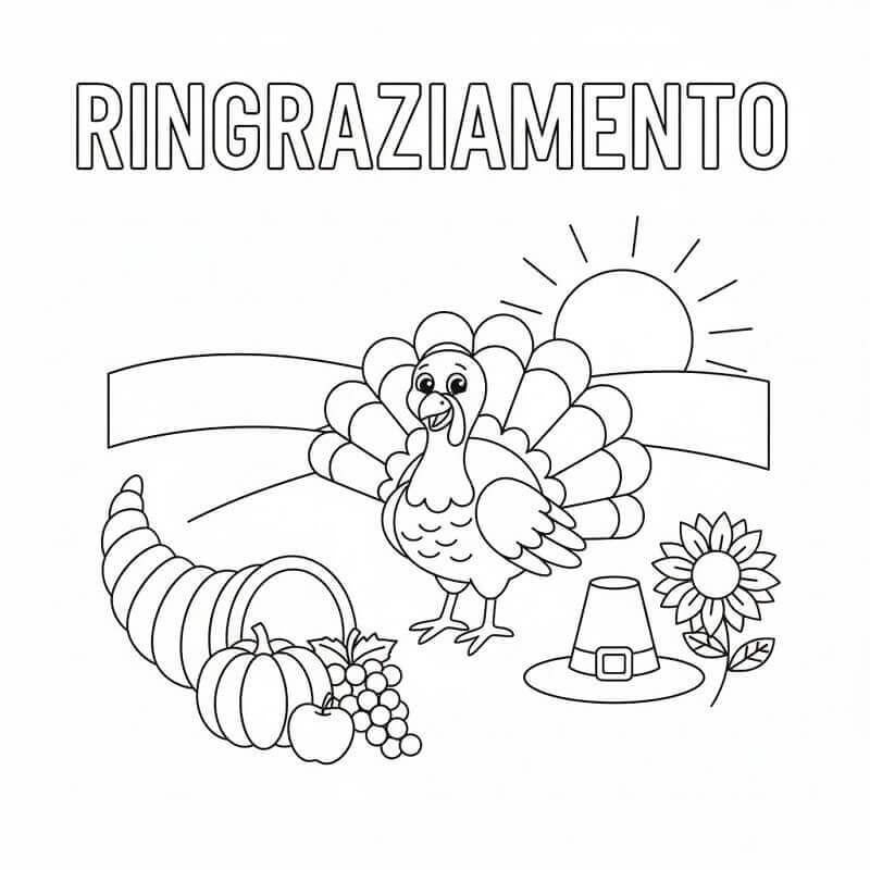 Giorno del Ringraziamento da colorare