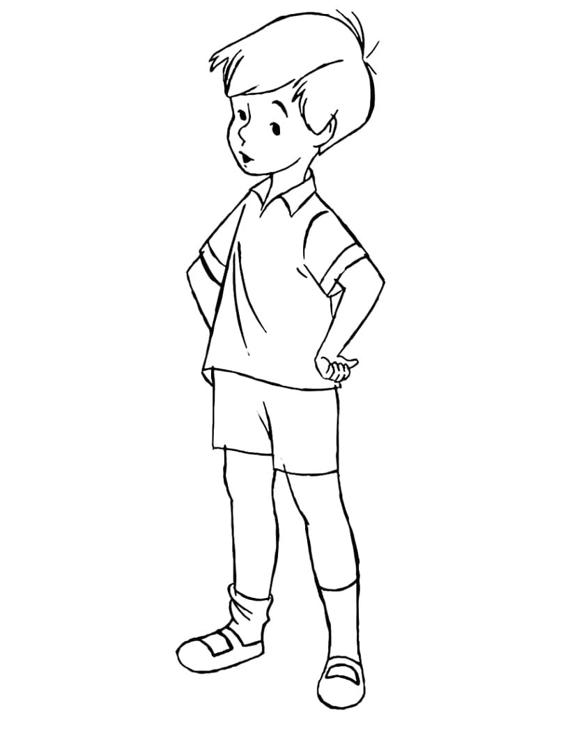 Christopher Robin di Winnie The Pooh da colorare